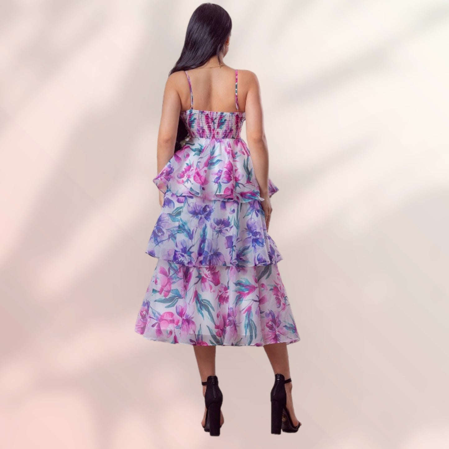 Vestido Largo Floral Blanco con Flores – Pink shop by maf